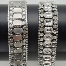 1 Yard Glass Rhinestone Trim Hot Fix Crystal Chain Applique DIY Bag Hat Shoe Kit