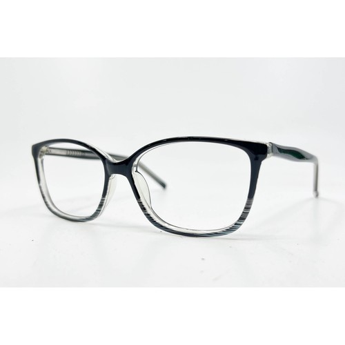 Modern Follow Eyeglasses Womens Black Blue Gray Striped 54-15-140 30565 54mm