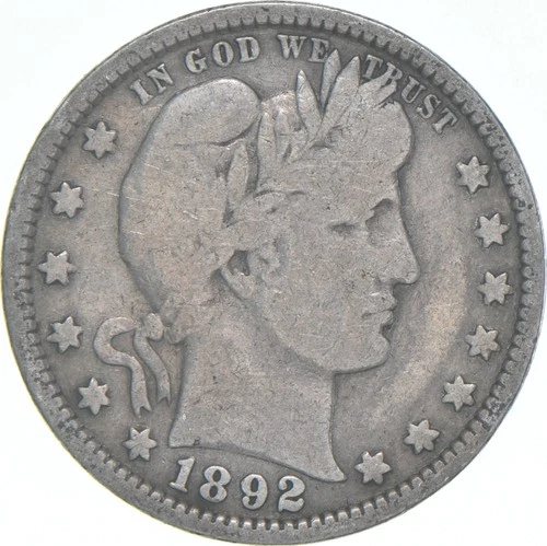 1892 Barber Quarter Average Circ
