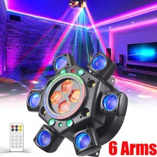 6 Arm Moving Head Light RGBW Beam Laser Disco Ball Light DJ Stage Lighting DMX