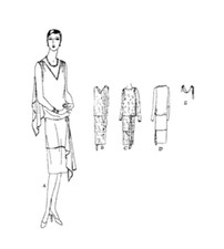 Past Patterns 1954F - Late 1920s Frock Sewing Pattern bust sizes 40"-42"