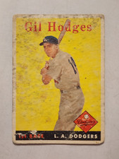 1958 TOPPS BASEBALL GIL HODGES #162 LOS ANGELES DODGERS BASEBALL CARD