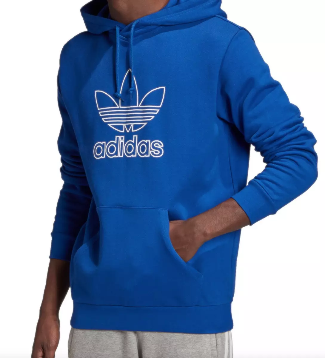 Adidas trefoil hoodie clearance bluebird