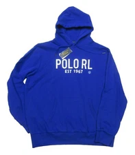 Polo Ralph Lauren Men's Royal Blue POLO RL 1967 Graphic Fleece Pullover Hoodie