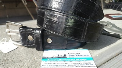 Genuine Wild Alligator leather Belt Skin Gator Hide Golf 34  biker cool D6 Wide