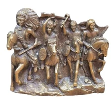 American Indian Warpath Bergamot Brass Works Vintage Belt Buckle 1979