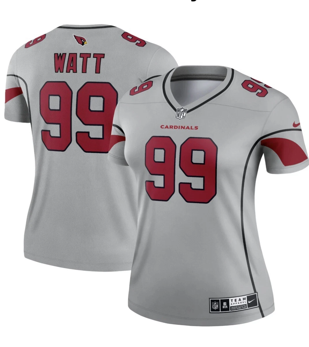 Nike J.J. Watt Arizona Cardinals NFL Women's Medium Gray #99 Game