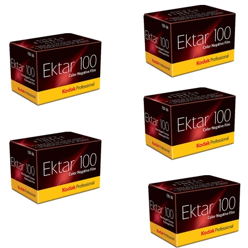 5 Rolls Kodak Professional Ektar 100 Color Negative Film, 36 Exposure