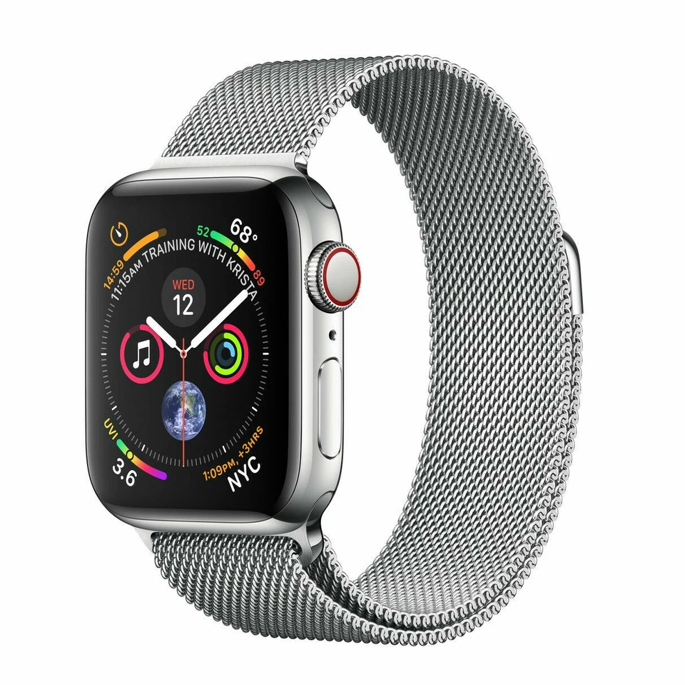 Apple Watch S 4 Cellular, 44mm Edelstahl Silber, Milanaise Silber, MTX12FD/A - Bild 1 von 1