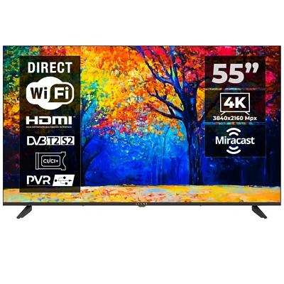 TV Kiano Smart 55 Zoll 4K UHD mit Android 11, Dolby Audio, HDR10, Wi-Fi Miracast