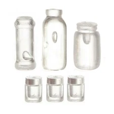 Dolls House Empty Jars & Lids Miniature 1:12 Scale Shop Kitchen Accessory Set 6