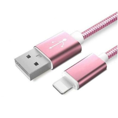 iPhone Ladekabel 1,3m iPhone universell sleeved Gold Blau Schwarz Rot Pink