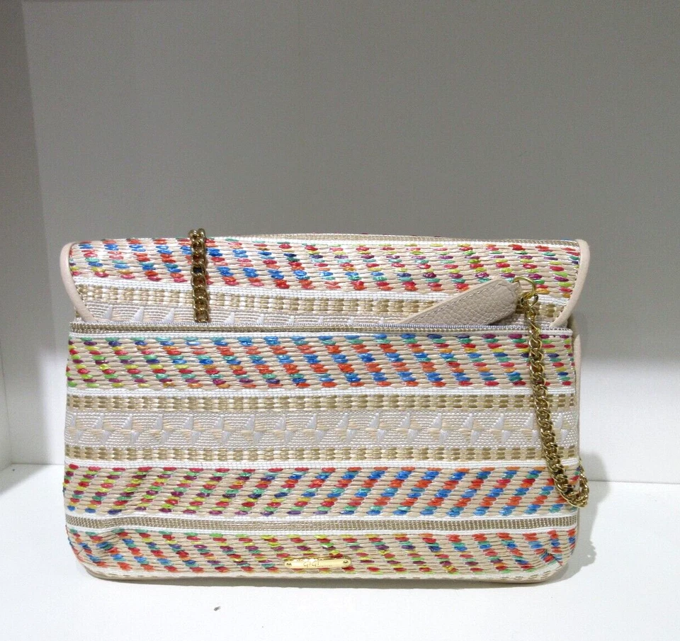 GiGi New York RAFFIA Shoulder or Clutch Savannah Woven with Leather Trim $248 - Image 2 of 4