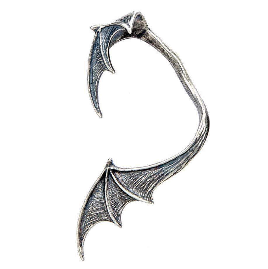 Gothic Dragon Wing Earring Men 925 Sterling Silver Climber