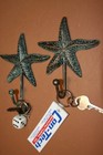 Key Hooks Wall Mounted Starfish Design Bronze Look Cast Iron ,  BL-52