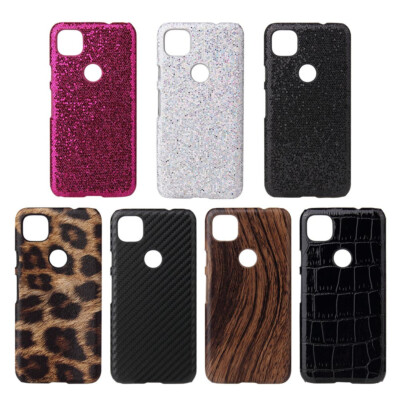 For Google Pixel 4 4XL 4A Bling Sparkle Fiber PU leather Coated Hard case cover