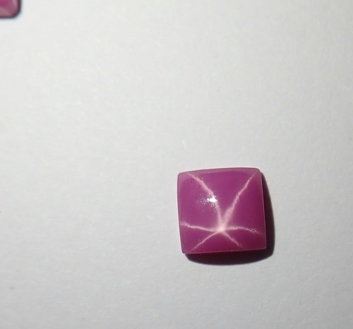 Opaque Star Ruby Square 5x5 mm Cabochon sharp cornered Lab-created 2 pcs Lot - Picture 10 of 12