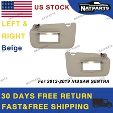 Pair Beige Side Sun Visor For 2013-2019 Nissan Sentra 96401-3sg8a 96400-3sg8a