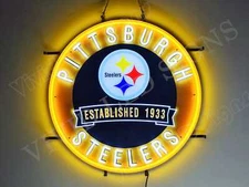 Pittsburgh Steelers Since 1933 24" Vivid LED Neon Sign Light Lamp With Dimmer