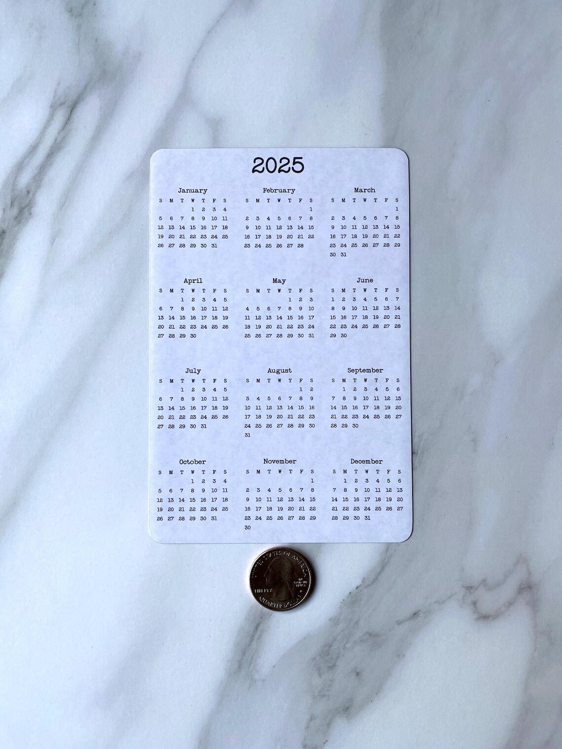 Calendar Magnet 4" x 6" | Start On Any Month Year At A Glance Magnetic Calendar