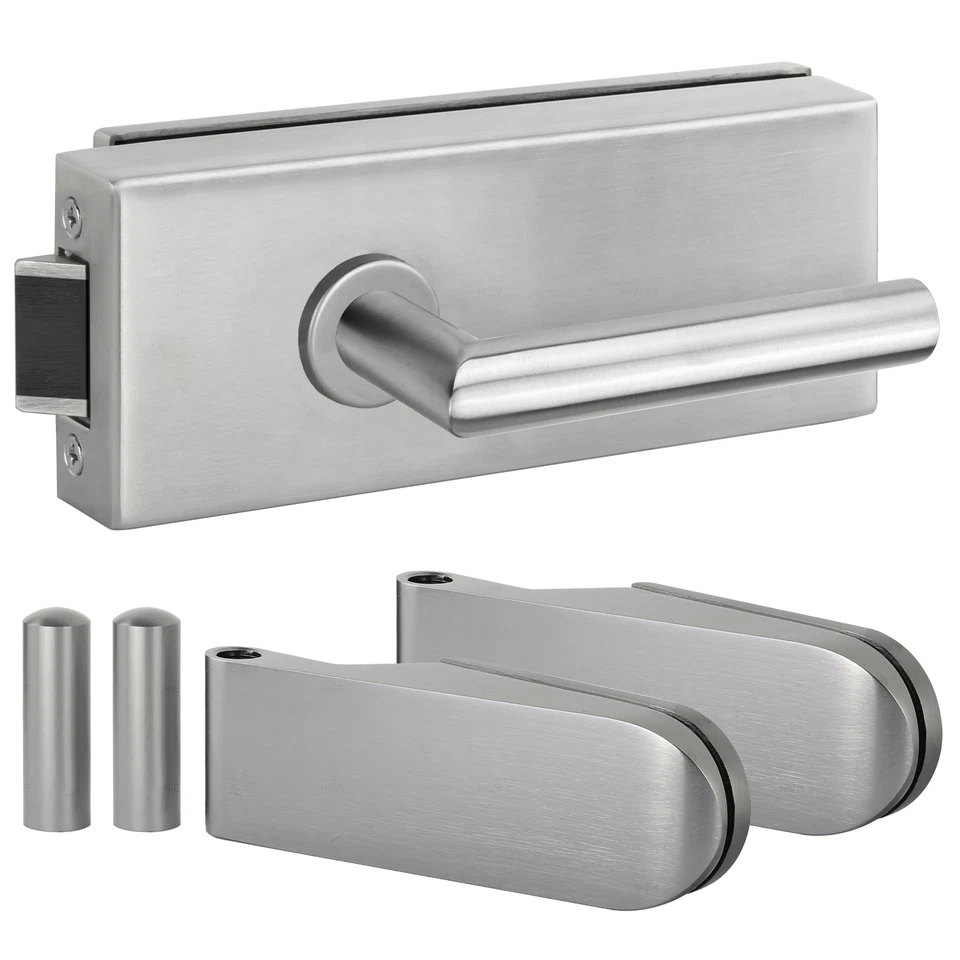 Glastürbeschlag Glastürschloss Set  Edelstahl Studio Office Bänder BB PZ WC - Bild 4 von 4