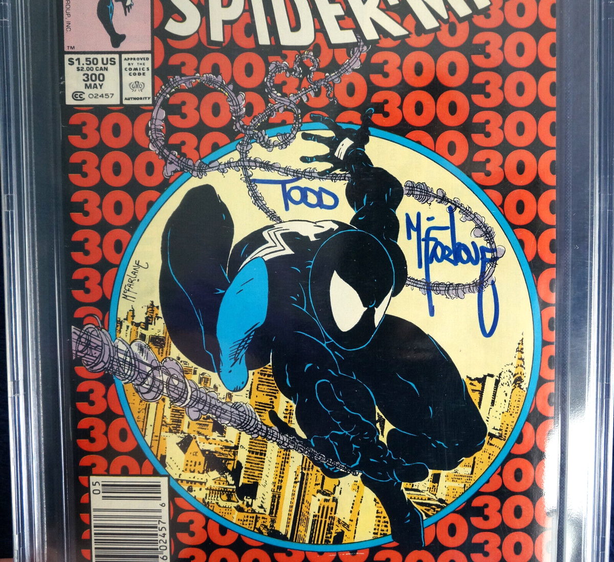 Amazing Spider-Man #300 Signed Todd Mcfarlane CBCS 7.0 NEWSSTAND