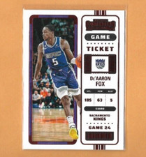 2022-23 Panini Contenders De'Aaron Fox RED Season Game Ticket Card Kings NBA #56
