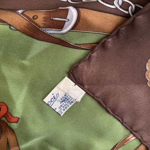 Sciarpa di seta Gucci vintage grande cavallo e passeggino equitazione - Foto 13 di 16