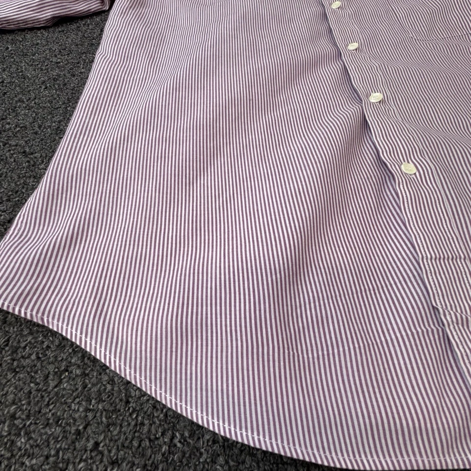 复古 John Henry Red Western Full Cut 男式 16 34/35 纽扣条纹衬衫 — 第 3/4 张图片