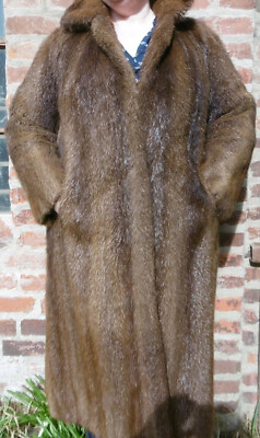 Damen Pelzmantel Nutria braun Konfektionsgröße etwa 46-48