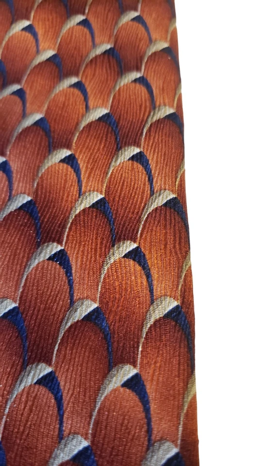 Parisian de J.Z. Corbata Richards para hombre toda seda hecha a mano en América naranja azul Foto 2 de 4