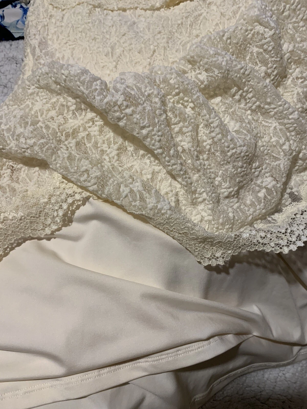 UNDERCOVER Abito Victoria’s Secret M beige pizzo senza spalline elasticizzato moda internazionale volant