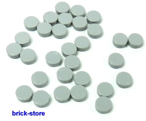 LEGO Light Grey Round 1x1 Button Tiles / Tiles / Plates / 20 Pieces