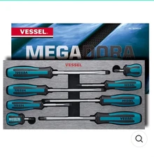 Vessel Screwdriver set 9008EVA Megadora Jawsfit 8-piece JIS Japan EVA foam tray!