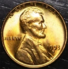 1953 D Lincoln Wheat Penny 1c US Coin Denver Mint BU Uncirculated