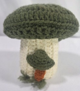 Vintage MCM Crocheted Mushroom Small Bottle Holder/Cozy