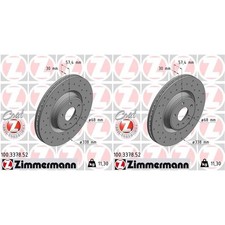 2x ZIMMERMANN SPORT BREMSSCHEIBEN 338mm GELOCHT VORNE passend für AUDI A4 A5 Q5