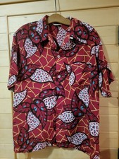 Vintage 40s 50s Rayon Aloha Hawaiian Shirt Size M Gentry Abstract Floral fixer