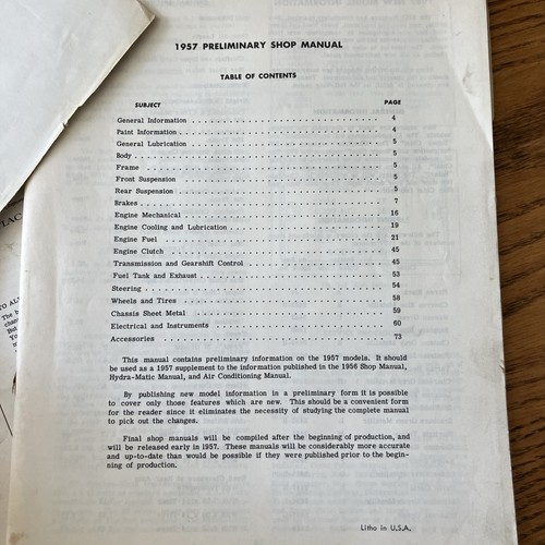 1957 Pontiac Hydramatic Manual - prelim Service Information And 2 Bulletins - Picture 4 of 6