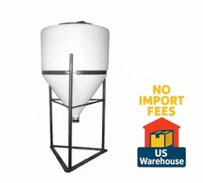 15 Gallon Full Drain Cone Bottom Inductor Tank MDPE Chemical Resistant Steel Sta