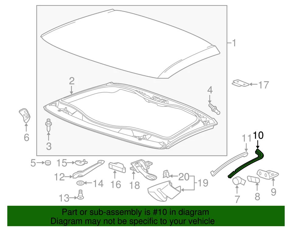 Genuine GM Upper Weather-Strip 84007388 - Image 2 of 4