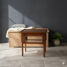 Tavolino Espositore Antico Mogano Vetro Bronzo Italia XIX Secolo Originale