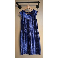 Oscar De La Renta 100 silk sleeveless mid length dress women's size 6