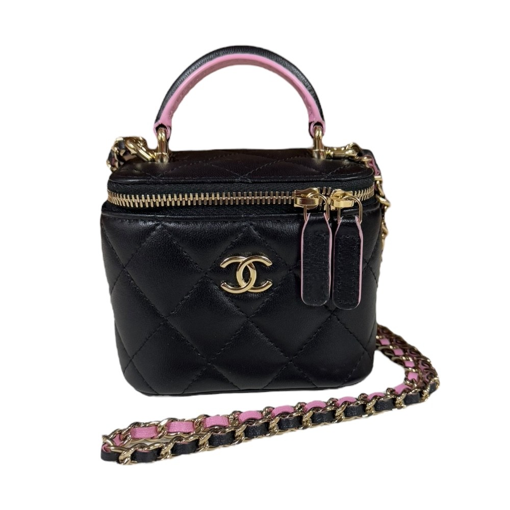 CHANEL Lambskin Matrasse Small Vanity Case Shoulder Bag Crossbody AP2198 Pre-Owned-image
