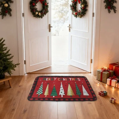 Tapis De Cuisine De Noël Sapin De Noël Tapis Antidérapant Lavable 32x20 Pouces - Photo 1/4