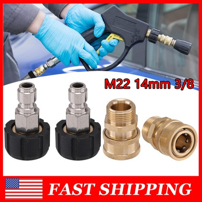 #ad 4PCS Pressure Washer Adapter Set Quick Disconnect M22 Swivel to 3 8#x27;#x27; Connect $15.13