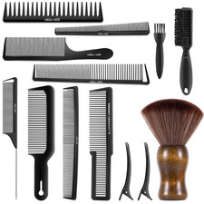 13PCS Hair Cutting Shaving Brush and Comb Set, Professional Barber Combs for Hai