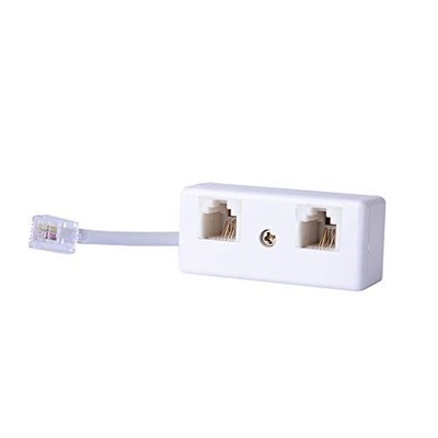 2-Way RJ11 Telephone Plug to Socket Adapter and Splitter,RJ11 Male to...