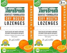 TheraBreath Dry Mouth Lozenges with Zinc, 100 Lozenges, Mandarin Mint, 100 C...