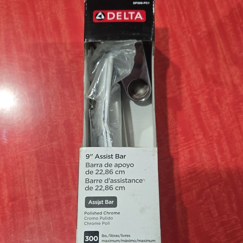 Delta 9" Straight Grab Bar Polished Chrome Corrosion & Rust Resistant DF509-PC1